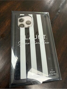 Flaunt Black & White Striped iPhone 14 Pro Max Case